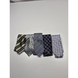 VTG Silk Tie Lot 5 of Mixed Brands Men's Multicolor Italy 80s 90s Mystery Box